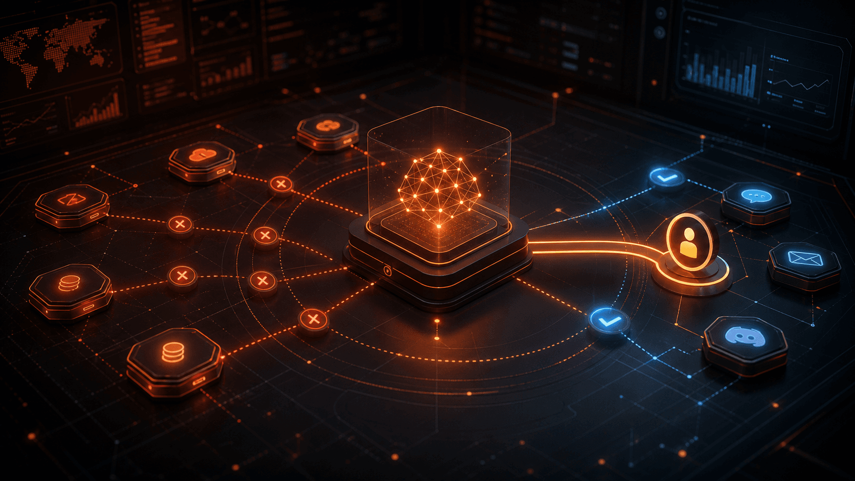 Grounded AI support system connected to API endpoints, error logs, citations, and a human handoff path.