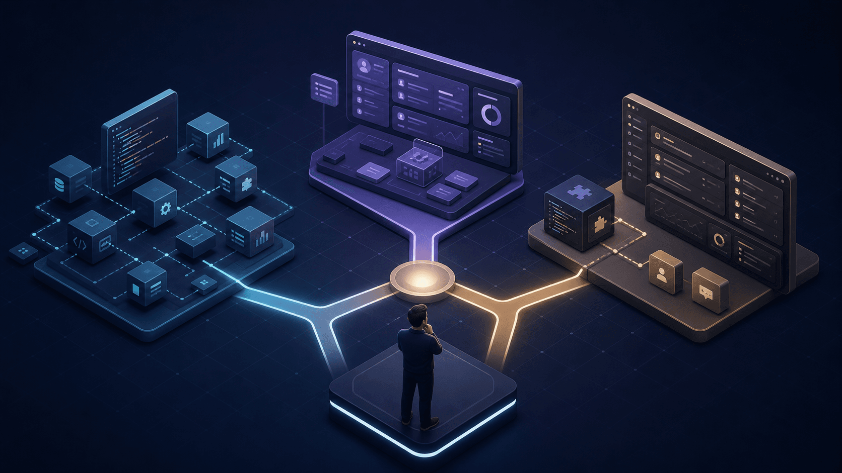 Engineering leader comparing custom, managed, and hybrid developer support infrastructure paths.