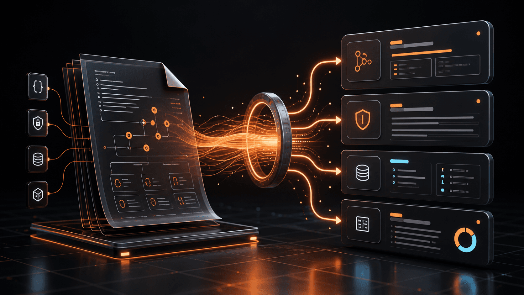 OpenAPI endpoint schemas turning into support cards, citations, and operator context.